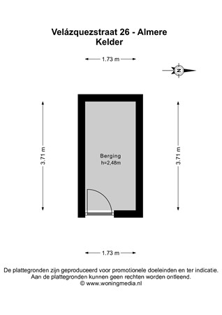 Floor plan - Velázquezstraat 26, 1328 WB Almere 